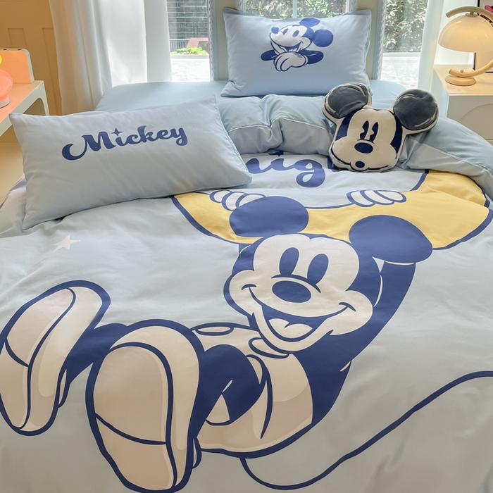 91家纺网 家纺一手货源 找家纺 麦田家纺 2025新款全棉迪士尼大板印花卡通四件套 月光童话