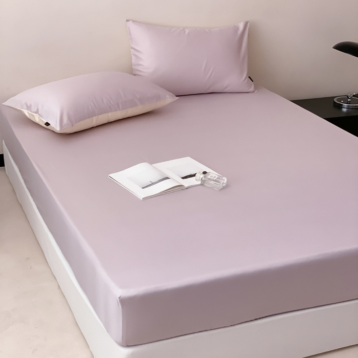 91家纺网 家纺一手货源 找家纺 云栖家居 2025新款全棉纯色长绒棉纯棉单品系列床笠单件床笠单品-单床笠 棠梨紫