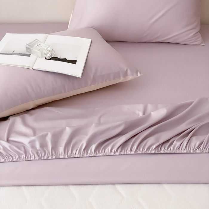 91家纺网 家纺一手货源 找家纺 云栖家居 2025新款全棉纯色长绒棉纯棉单品系列床笠单件床笠单品-单床笠 棠梨紫