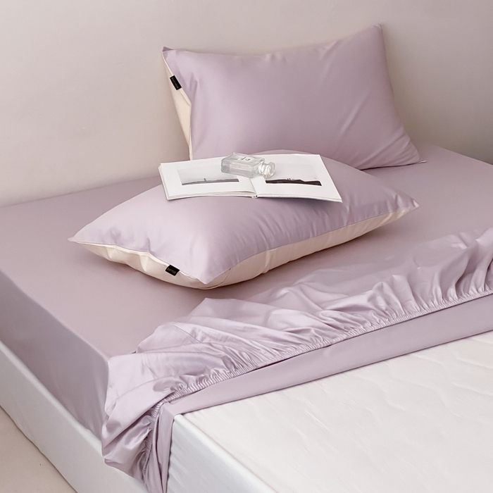 91家纺网 家纺一手货源 找家纺 云栖家居 2025新款全棉纯色长绒棉纯棉单品系列床笠单件床笠单品-单床笠 棠梨紫