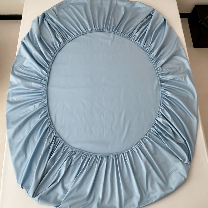 91家纺网 家纺一手货源 找家纺 云栖家居 2025新款全棉纯色长绒棉纯棉单品系列床笠单件床笠单品-单床笠 希腊蓝