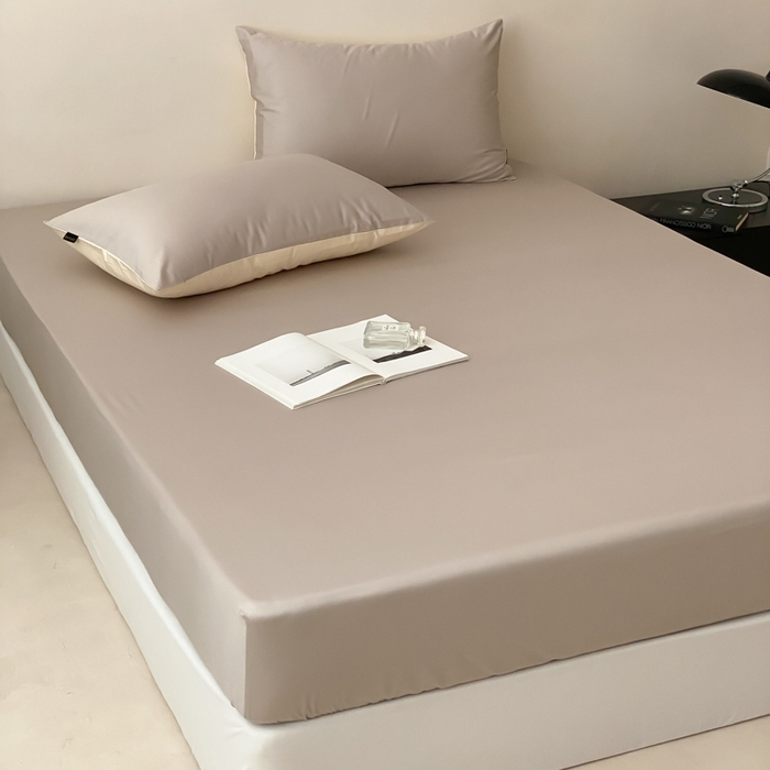 91家纺网 家纺一手货源 找家纺 云栖家居 2025新款全棉纯色长绒棉纯棉单品系列床笠单件床笠单品-单床笠 锡器灰