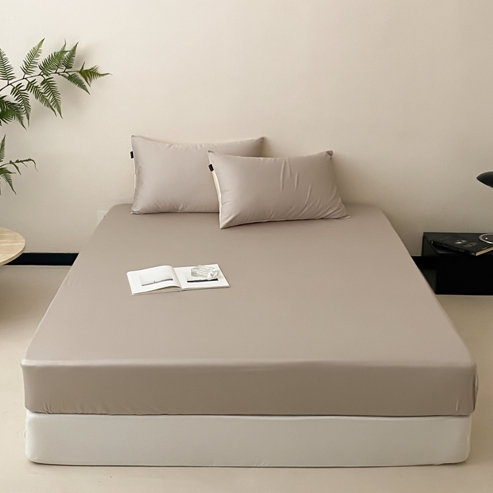 91家纺网 家纺一手货源 找家纺 云栖家居 2025新款全棉纯色长绒棉纯棉单品系列床笠单件床笠单品-单床笠 锡器灰