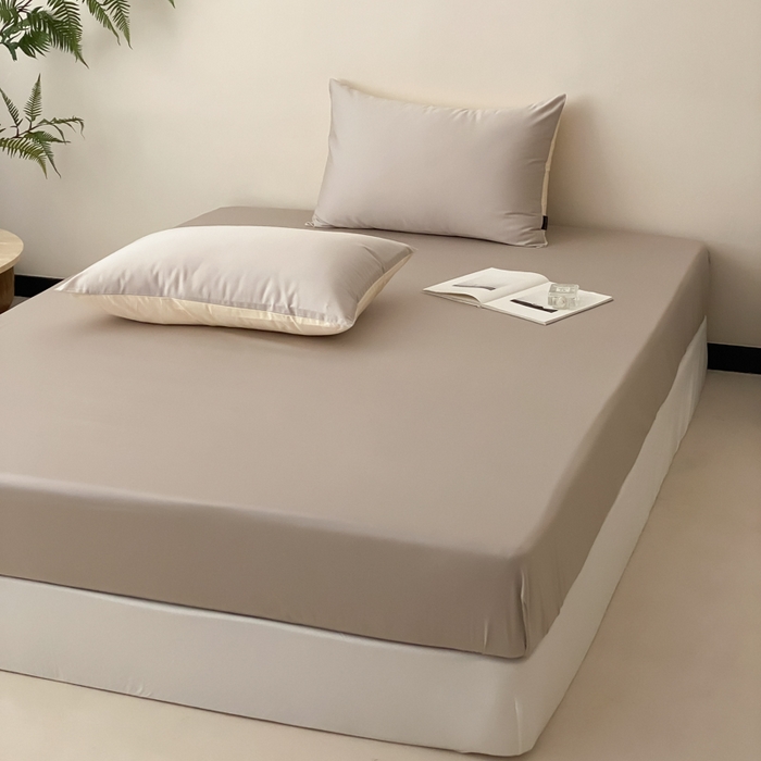 91家纺网 家纺一手货源 找家纺 云栖家居 2025新款全棉纯色长绒棉纯棉单品系列床笠单件床笠单品-单床笠 锡器灰