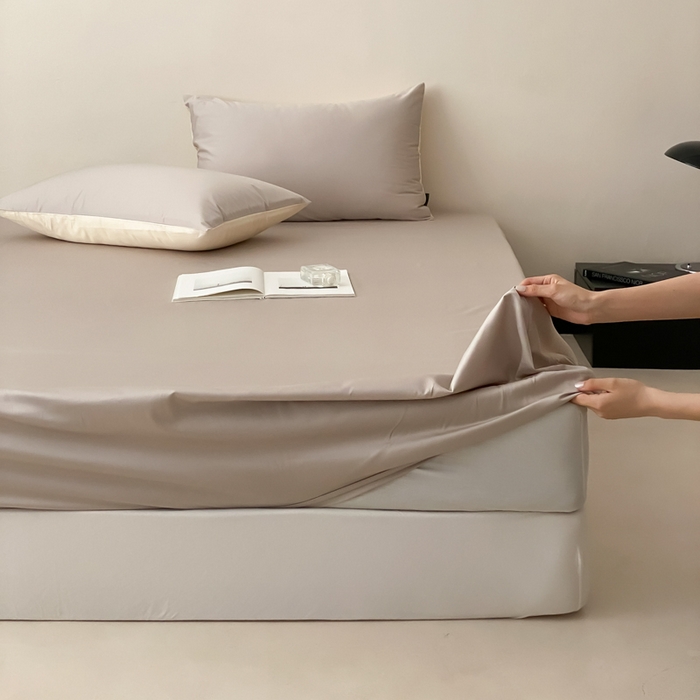 91家纺网 家纺一手货源 找家纺 云栖家居 2025新款全棉纯色长绒棉纯棉单品系列床笠单件床笠单品-单床笠 锡器灰