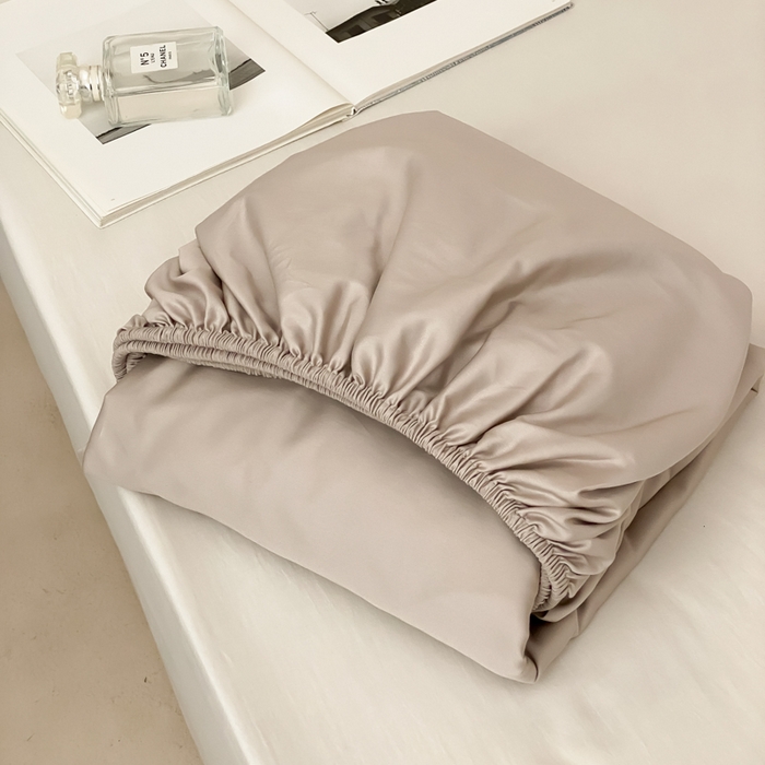 91家纺网 家纺一手货源 找家纺 云栖家居 2025新款全棉纯色长绒棉纯棉单品系列床笠单件床笠单品-单床笠 锡器灰