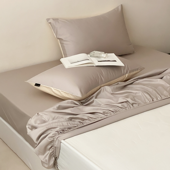 91家纺网 家纺一手货源 找家纺 云栖家居 2025新款全棉纯色长绒棉纯棉单品系列床笠单件床笠单品-单床笠 锡器灰