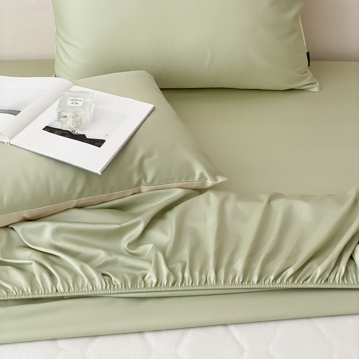 91家纺网 家纺一手货源 找家纺 云栖家居 2025新款全棉纯色长绒棉纯棉单品系列床笠单件床笠单品-单床笠 原力绿