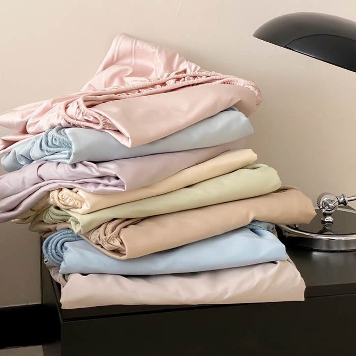 91家纺网 家纺一手货源 找家纺 云栖家居 2025新款全棉纯色长绒棉纯棉单品系列床笠单件床笠单品-单床笠 组合图