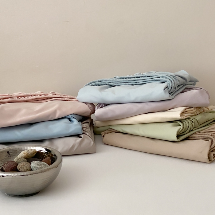 91家纺网 家纺一手货源 找家纺 云栖家居 2025新款全棉纯色长绒棉纯棉单品系列床笠单件床笠单品-单床笠 组合图