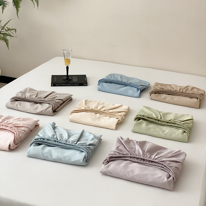 91家纺网 家纺一手货源 找家纺 云栖家居 2025新款全棉纯色长绒棉纯棉单品系列床笠单件床笠单品-单床笠 组合图