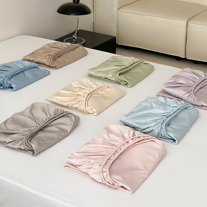 91家纺网 家纺一手货源 找家纺 云栖家居 2025新款全棉纯色长绒棉纯棉单品系列床笠单件床笠单品-单床笠 组合图