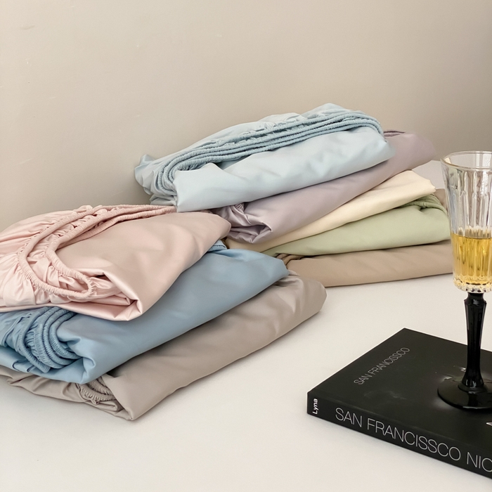 91家纺网 家纺一手货源 找家纺 云栖家居 2025新款全棉纯色长绒棉纯棉单品系列床笠单件床笠单品-单床笠 组合图