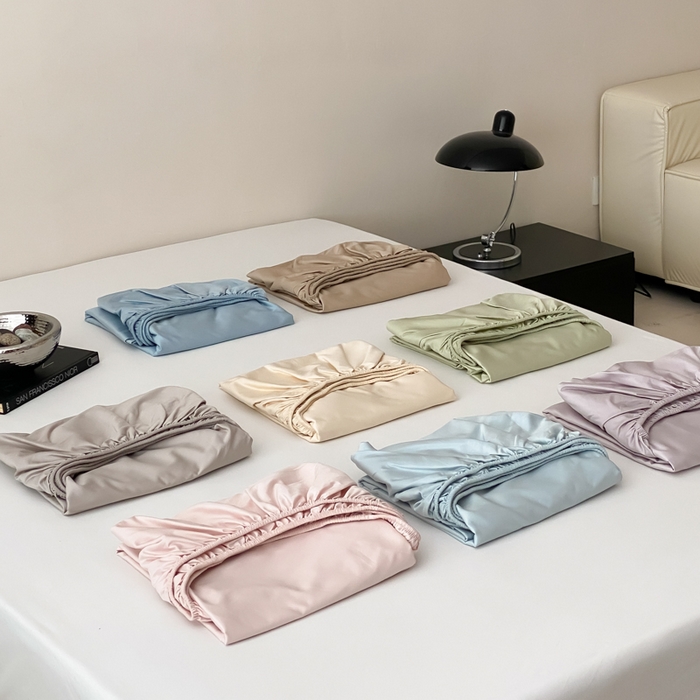 91家纺网 家纺一手货源 找家纺 云栖家居 2025新款全棉纯色长绒棉纯棉单品系列床笠单件床笠单品-单床笠 组合图