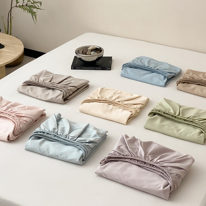 91家纺网 家纺一手货源 找家纺 云栖家居 2025新款全棉纯色长绒棉纯棉单品系列床笠单件床笠单品-单床笠 组合图