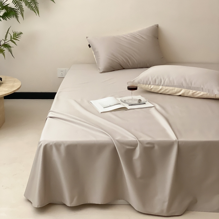 91家纺网 家纺一手货源 找家纺 云栖家居 2025新款全棉纯色长绒棉纯棉单品系列床单单件床单单品-单床单 锡器灰