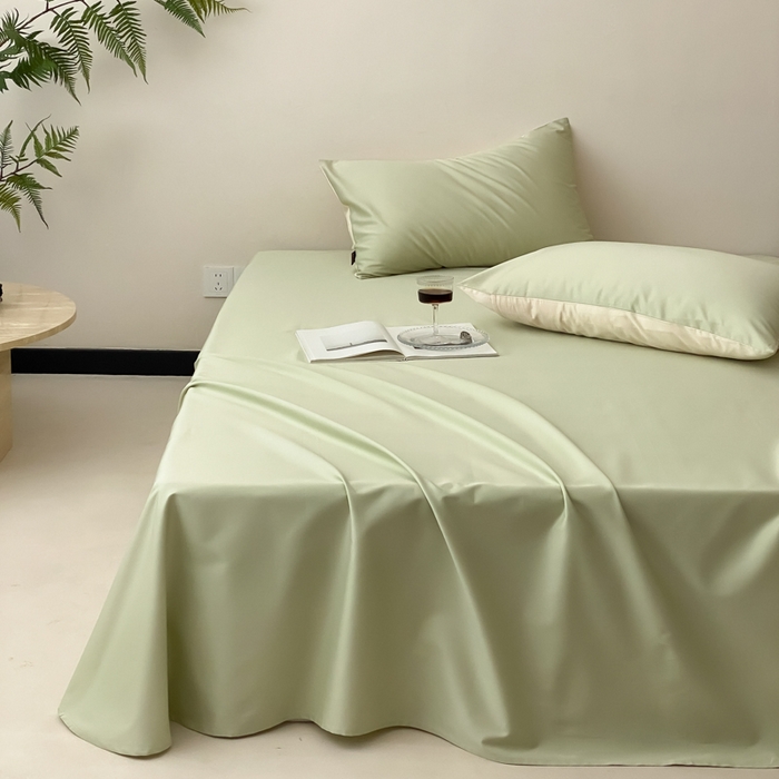 91家纺网 家纺一手货源 找家纺 云栖家居 2025新款全棉纯色长绒棉纯棉单品系列床单单件床单单品-单床单 原力绿