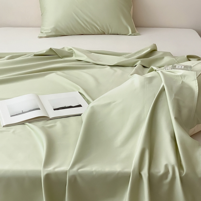 91家纺网 家纺一手货源 找家纺 云栖家居 2025新款全棉纯色长绒棉纯棉单品系列床单单件床单单品-单床单 原力绿