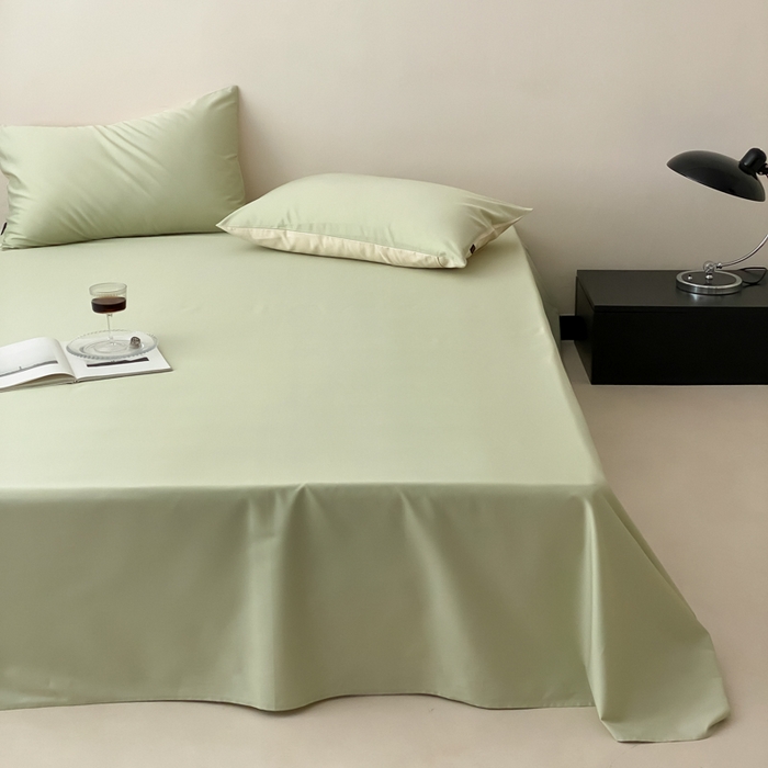 91家纺网 家纺一手货源 找家纺 云栖家居 2025新款全棉纯色长绒棉纯棉单品系列床单单件床单单品-单床单 原力绿