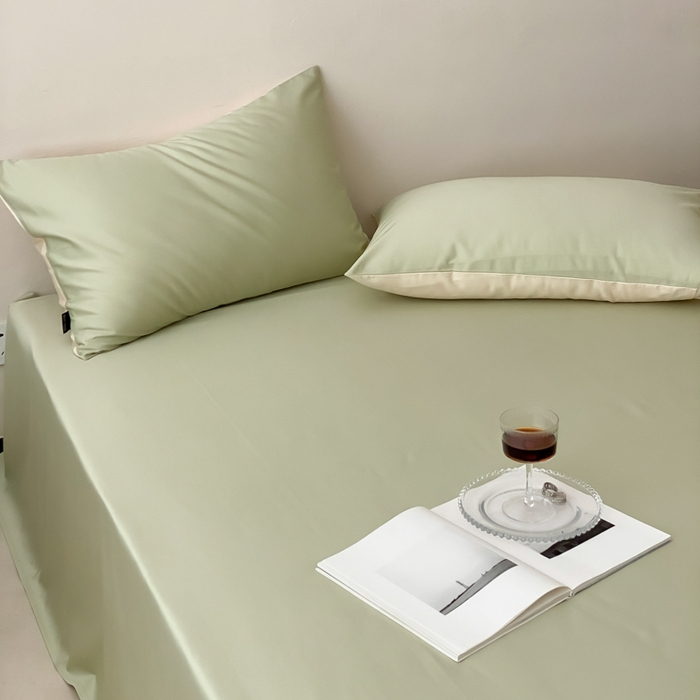 91家纺网 家纺一手货源 找家纺 云栖家居 2025新款全棉纯色长绒棉纯棉单品系列床单单件床单单品-单床单 原力绿