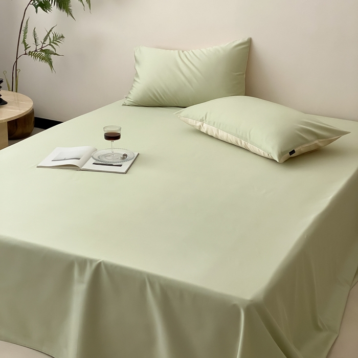 91家纺网 家纺一手货源 找家纺 云栖家居 2025新款全棉纯色长绒棉纯棉单品系列床单单件床单单品-单床单 原力绿