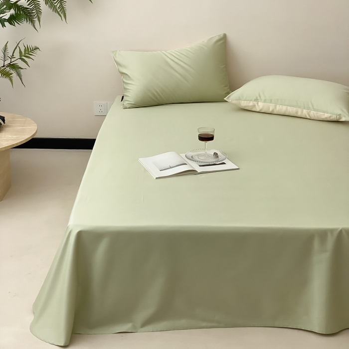 91家纺网 家纺一手货源 找家纺 云栖家居 2025新款全棉纯色长绒棉纯棉单品系列床单单件床单单品-单床单 原力绿