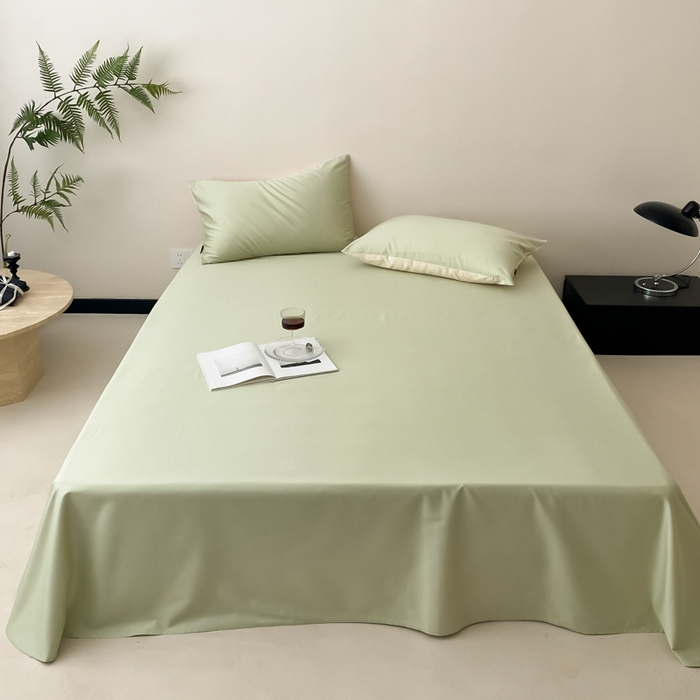 91家纺网 家纺一手货源 找家纺 云栖家居 2025新款全棉纯色长绒棉纯棉单品系列床单单件床单单品-单床单 原力绿