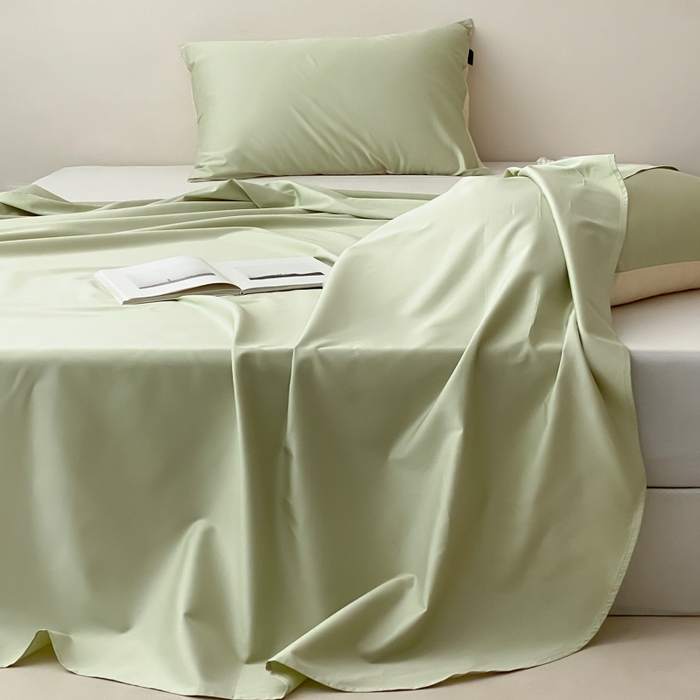 91家纺网 家纺一手货源 找家纺 云栖家居 2025新款全棉纯色长绒棉纯棉单品系列床单单件床单单品-单床单 原力绿