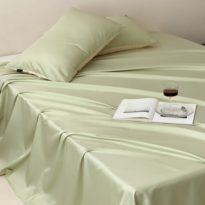 91家纺网 家纺一手货源 找家纺 云栖家居 2025新款全棉纯色长绒棉纯棉单品系列床单单件床单单品-单床单 原力绿