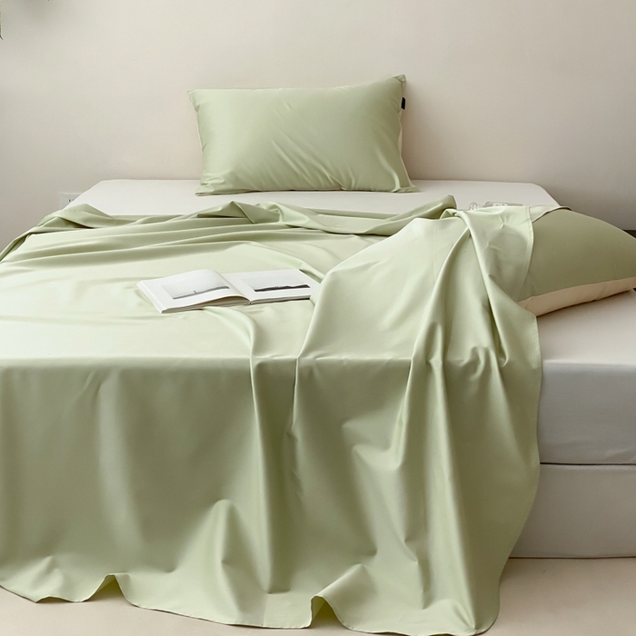 91家纺网 家纺一手货源 找家纺 云栖家居 2025新款全棉纯色长绒棉纯棉单品系列床单单件床单单品-单床单 原力绿