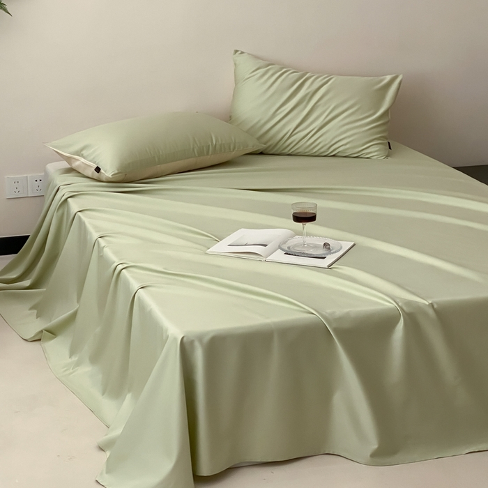 91家纺网 家纺一手货源 找家纺 云栖家居 2025新款全棉纯色长绒棉纯棉单品系列床单单件床单单品-单床单 原力绿