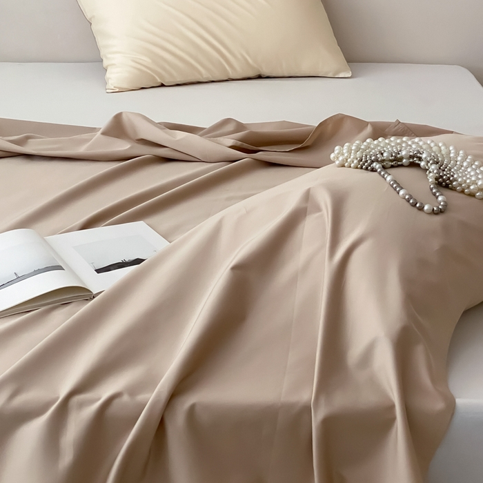 91家纺网 家纺一手货源 找家纺 云栖家居 2025新款全棉纯色长绒棉纯棉单品系列床单单件床单单品-单床单 极简米