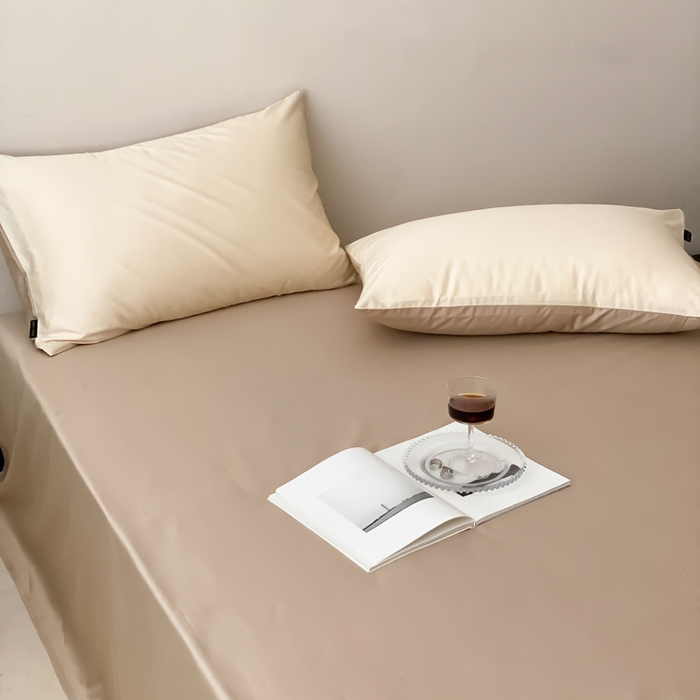 91家纺网 家纺一手货源 找家纺 云栖家居 2025新款全棉纯色长绒棉纯棉单品系列床单单件床单单品-单床单 极简米