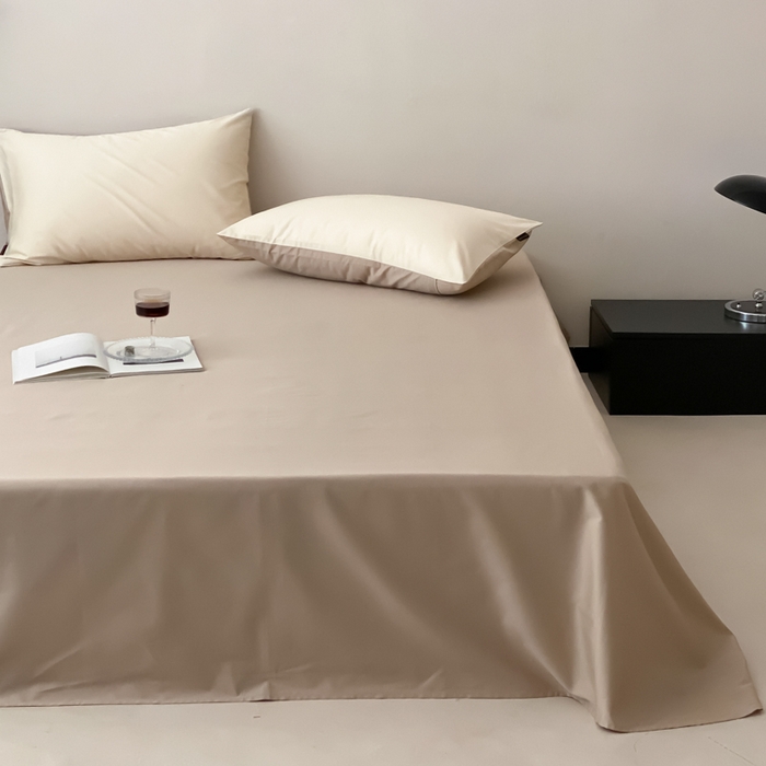 91家纺网 家纺一手货源 找家纺 云栖家居 2025新款全棉纯色长绒棉纯棉单品系列床单单件床单单品-单床单 极简米