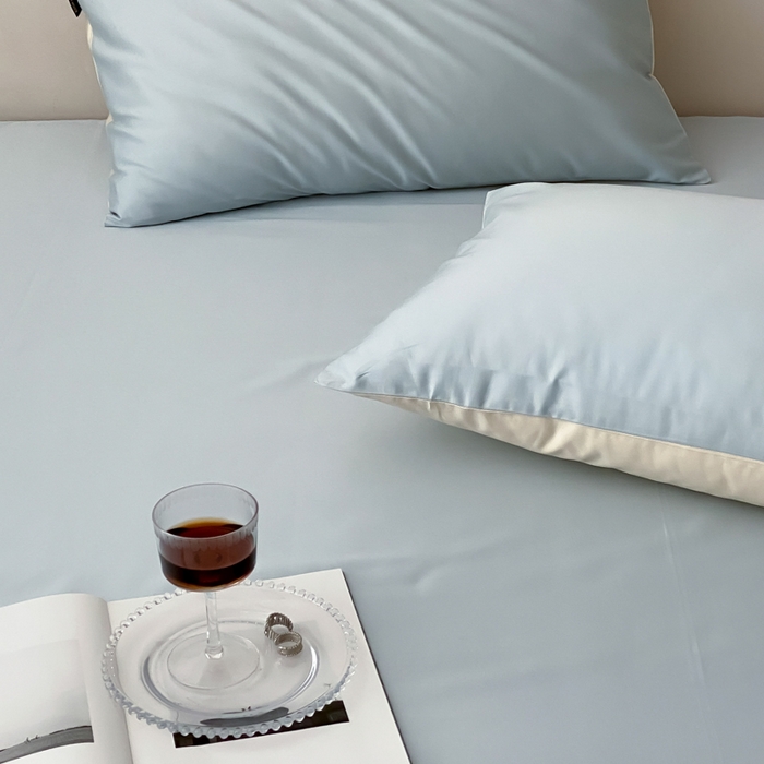 91家纺网 家纺一手货源 找家纺 云栖家居 2025新款全棉纯色长绒棉纯棉单品系列床单单件床单单品-单床单 浅云兰