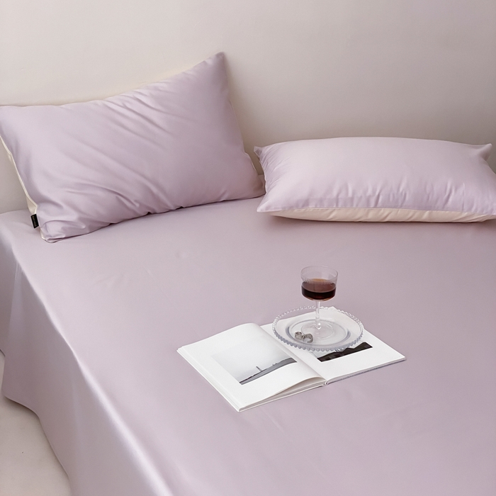 91家纺网 家纺一手货源 找家纺 云栖家居 2025新款全棉纯色长绒棉纯棉单品系列床单单件床单单品-单床单 棠梨紫