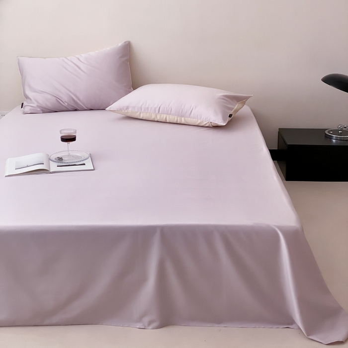 91家纺网 家纺一手货源 找家纺 云栖家居 2025新款全棉纯色长绒棉纯棉单品系列床单单件床单单品-单床单 棠梨紫