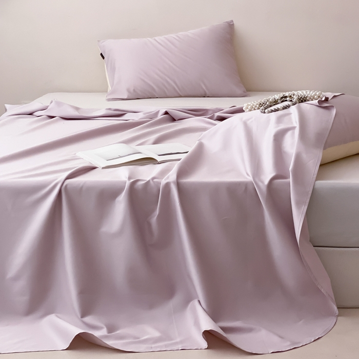 91家纺网 家纺一手货源 找家纺 云栖家居 2025新款全棉纯色长绒棉纯棉单品系列床单单件床单单品-单床单 棠梨紫