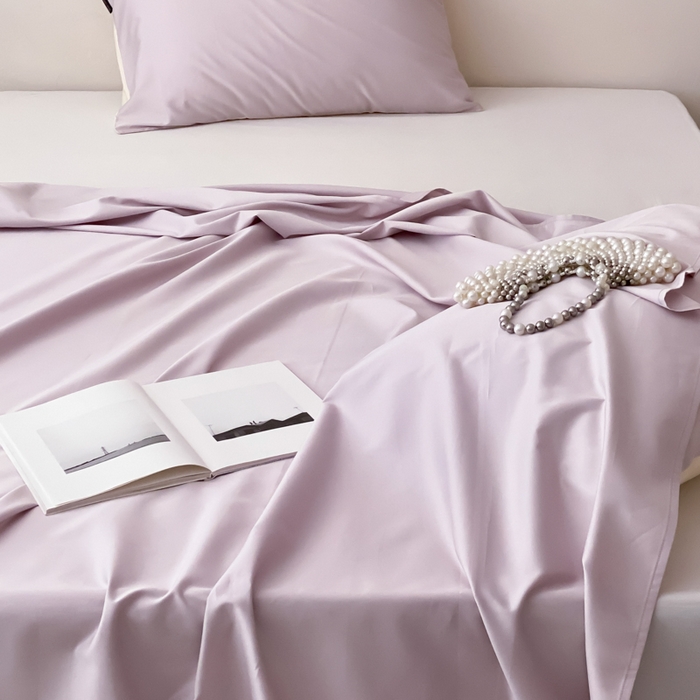 91家纺网 家纺一手货源 找家纺 云栖家居 2025新款全棉纯色长绒棉纯棉单品系列床单单件床单单品-单床单 棠梨紫