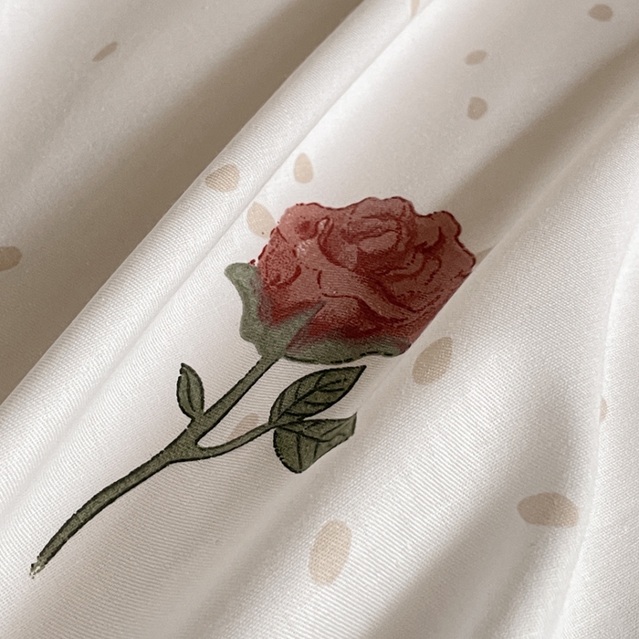 91家纺网 家纺一手货源 找家纺 麦田家纺 2025新款13372全棉花卉系列印花四件套 玫瑰花语