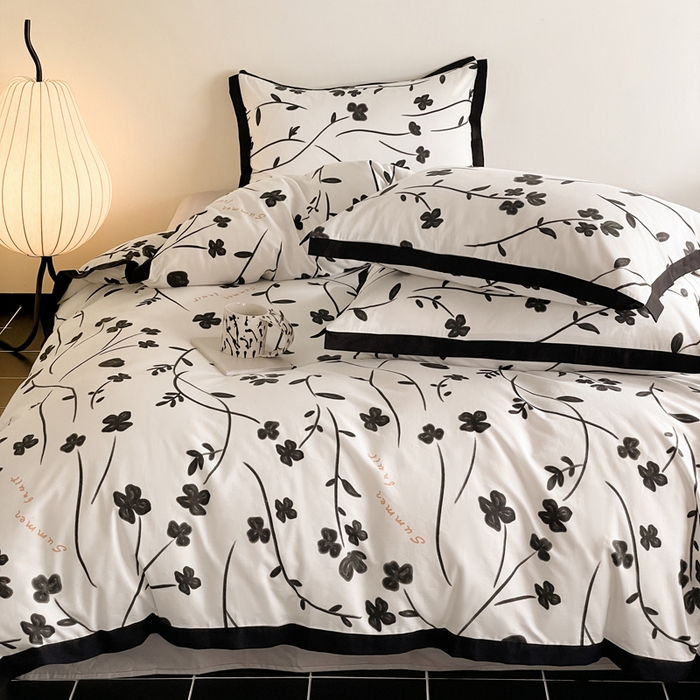 91家纺网 家纺一手货源 找家纺 麦田家纺 2025新款13372全棉花卉系列印花四件套 艾琳娜