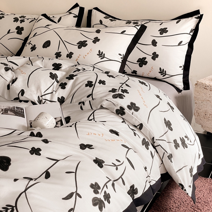 91家纺网 家纺一手货源 找家纺 麦田家纺 2025新款13372全棉花卉系列印花四件套 艾琳娜