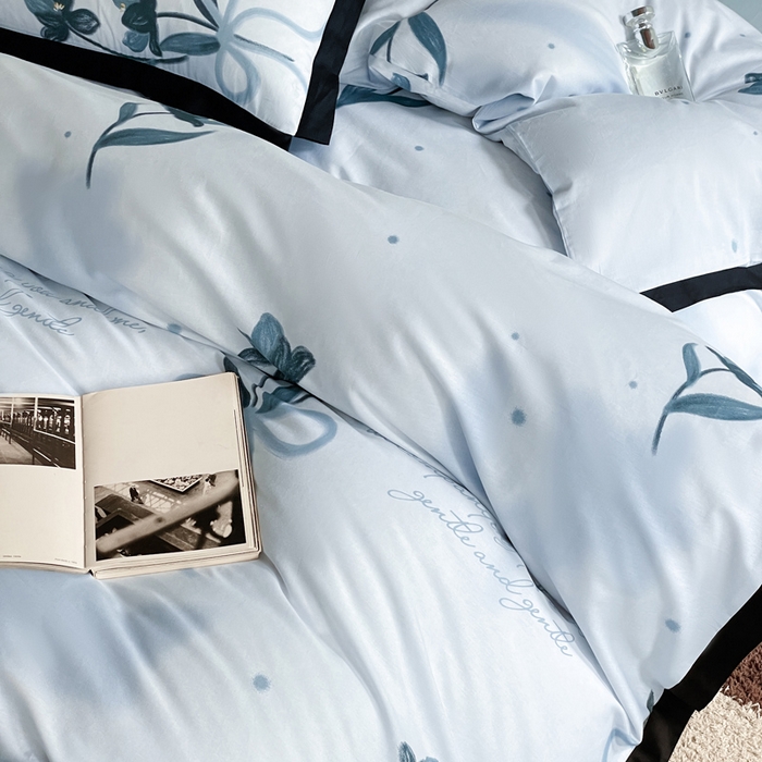 91家纺网 家纺一手货源 找家纺 麦田家纺 2025新款13372全棉花卉系列印花四件套 芙罗拉