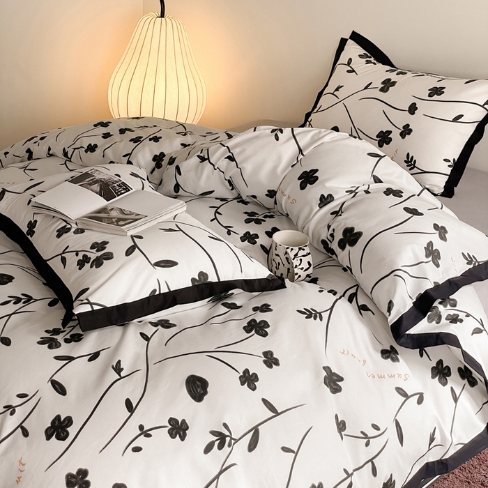 91家纺网 家纺一手货源 找家纺 麦田家纺 2025新款13372全棉花卉系列印花四件套 艾琳娜