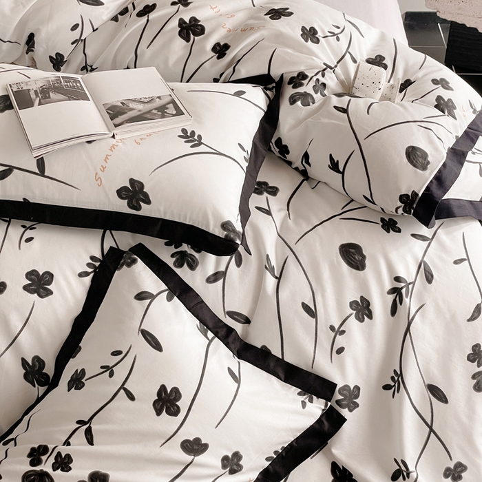 91家纺网 家纺一手货源 找家纺 麦田家纺 2025新款13372全棉花卉系列印花四件套 艾琳娜