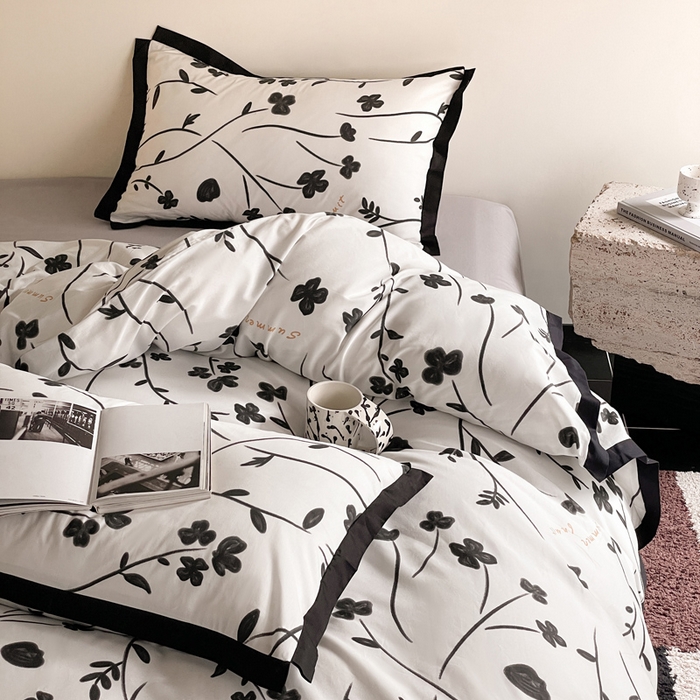 91家纺网 家纺一手货源 找家纺 麦田家纺 2025新款13372全棉花卉系列印花四件套 艾琳娜