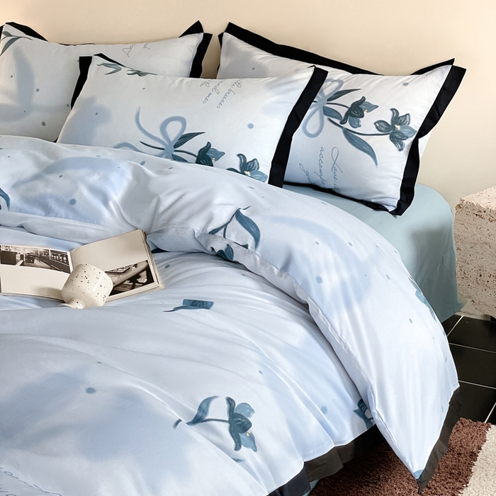 91家纺网 家纺一手货源 找家纺 麦田家纺 2025新款13372全棉花卉系列印花四件套 芙罗拉