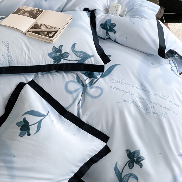 91家纺网 家纺一手货源 找家纺 麦田家纺 2025新款13372全棉花卉系列印花四件套 芙罗拉