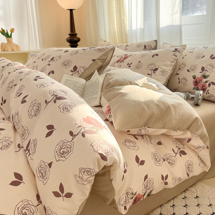 91家纺网 家纺一手货源 找家纺 （总）麦田家纺 2025新款花卉全棉印花四件套系列