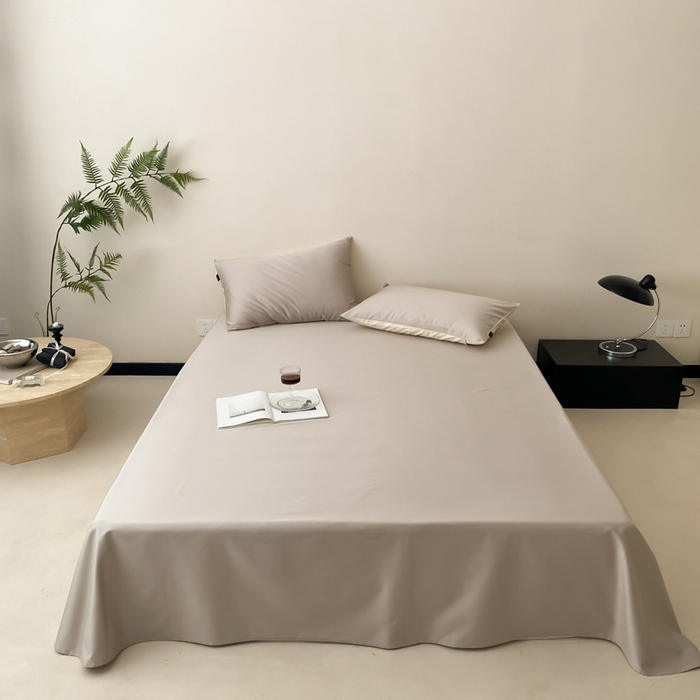 91家纺网 家纺一手货源 找家纺 云栖家居 2025新款全棉纯色长绒棉纯棉单品系列床单单件床单单品-单床单 锡器灰